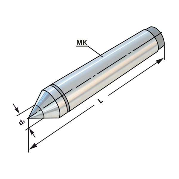 Hartmetall Zentrierspitzen <br /> MK 3 <br /> DIN 806 E – Bild 2