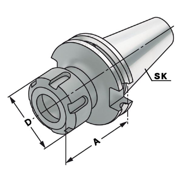 Spannfutter SK 30-1/10-100 ER16 DIN 69871 AD – Bild 2