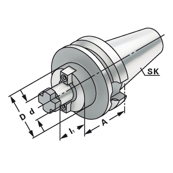 Quernut-Aufsteckdorn BT 30-22-40 MAS/BT – Bild 2