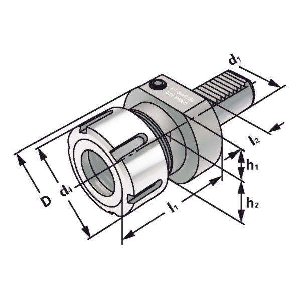 Spannzangenhalter  E3-30x2-25  DIN 69880 – Bild 2