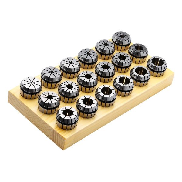 Spannzangensätze ER11 | 4008E | 13-teiliger Satz DIN 6499 (ISO 15488) im Holzsockel | cnctools.ch