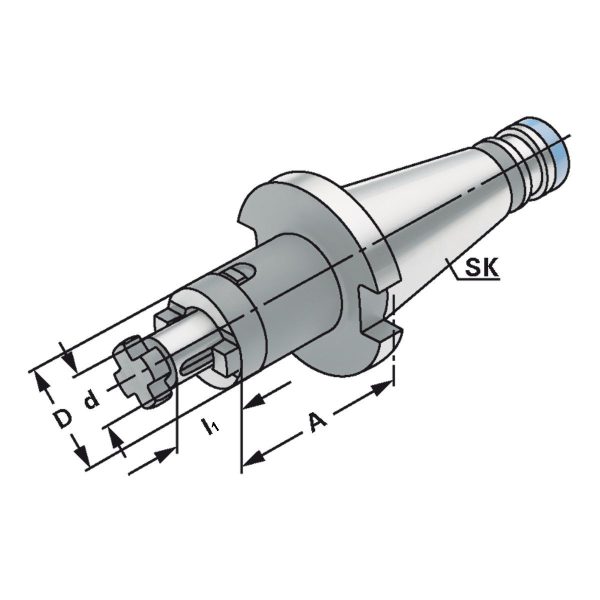 Kombi-Aufsteckfräserdorn SK 40-16-52 DIN 2080 – Bild 2