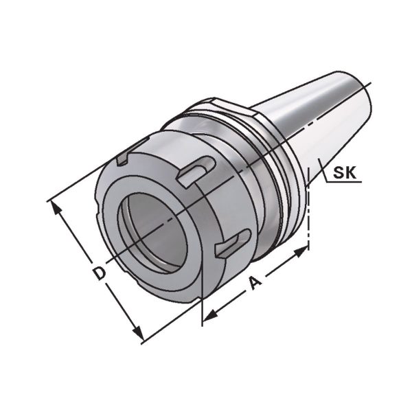 Spannfutter SK40-2/16-50 DIN 69871 AD o. Mit.nuten – Bild 2