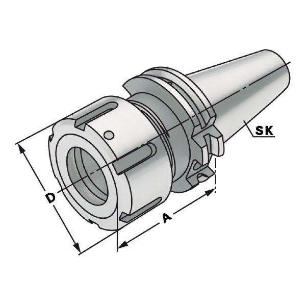 Spannfutter SK 40-3/32-90 DIN 69871 AD/B – Bild 2