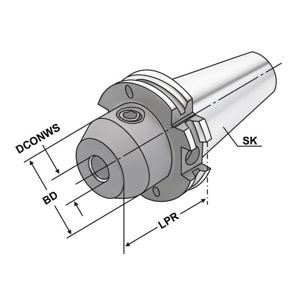 Fräseraufnahme SK 40-08-130 DIN 69871 AD/B – Bild 2