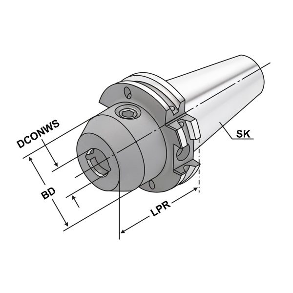 Fräseraufnahme SK 40-12-160 DIN 69871 AD/B – Bild 2