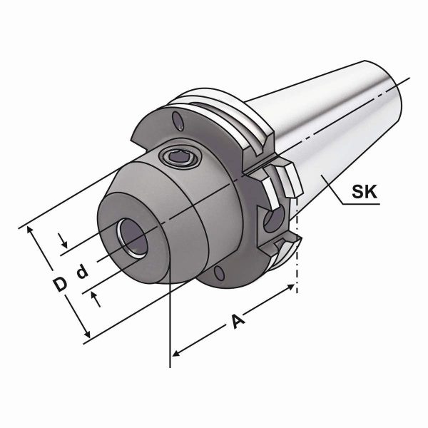 Fräseraufnahme SK 40-16-100 DIN 69871 AD/B – Bild 2