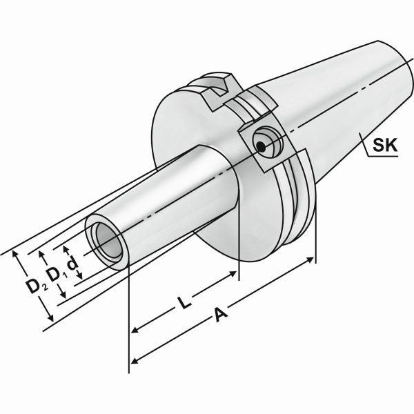 Fräsaufnahme für Einschraubfräser SK40-M16-24-L5 – Bild 2