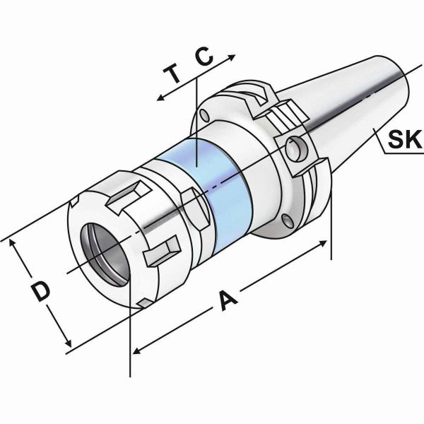 Gewindeschneidfutter Synchro SK40 - M3-M33 (ER40) – Bild 2