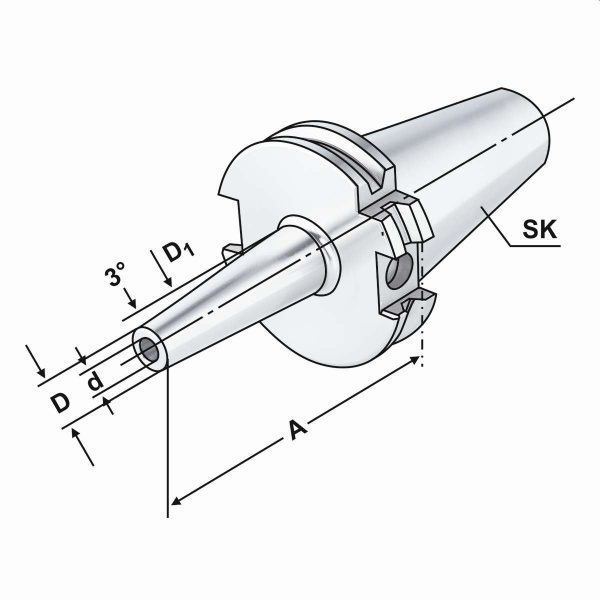 Schrumpffutter SK 40-06-160 DIN 69871 AD/B schlank – Bild 2